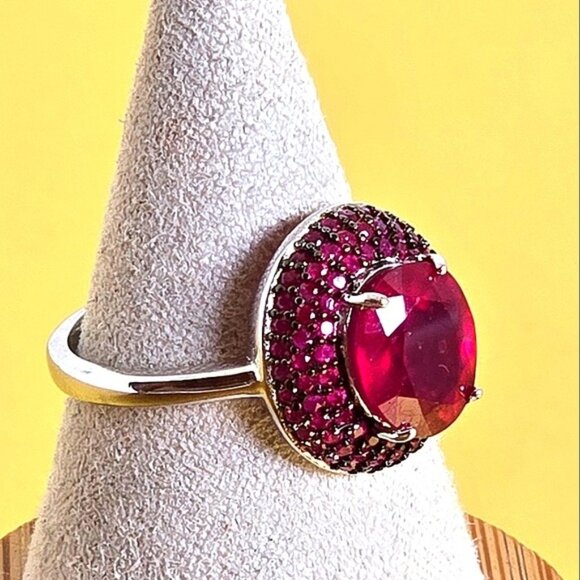 925 Sterling Silver Ring Sz 7.75 with Natural Ruby Gemstone - Picture 13 of 15